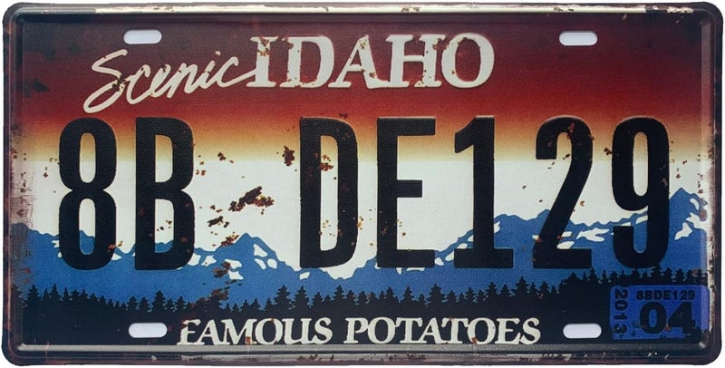 ROOKOPR Idaho License Plate Aluminum Novelty Car Decor License Plates 12"x6" Front of Car Decorative Retro Rusty License Plate for Men Women Car-12 - Image 1